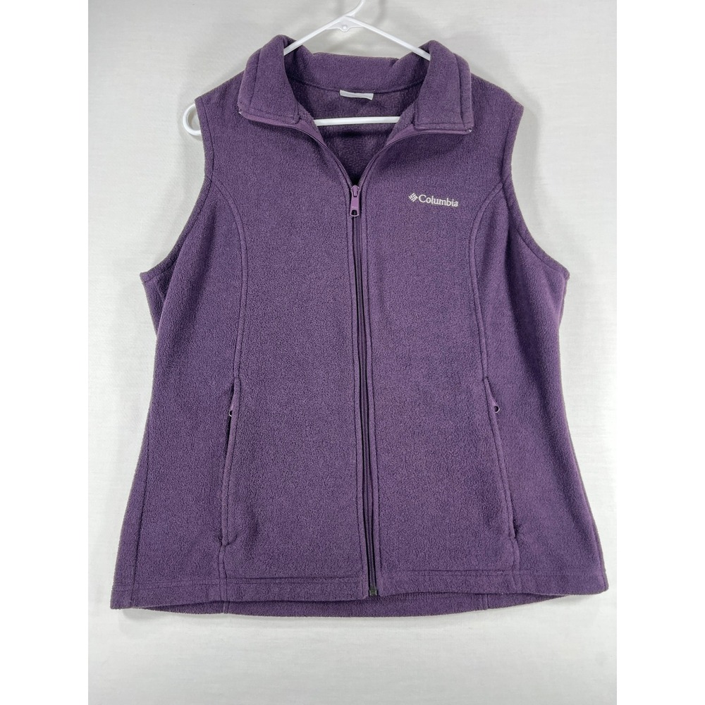 Columbia Womens Purple Fleece Full Zip Vest Jacket Size Large RN 69724